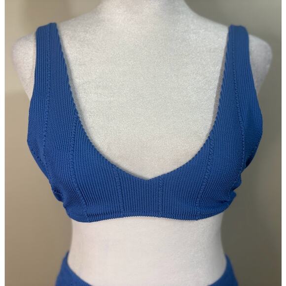 Aerie Blue Bikini Small Top and Medium High Cut Bottom S/M - Picture 2 of 9